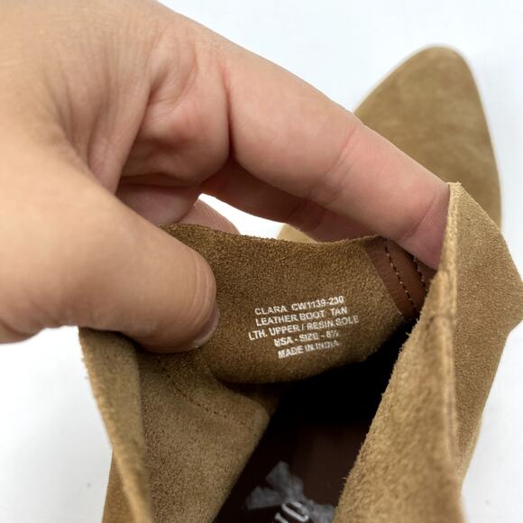 Crevo Size 8.5 Tan Suede Western Style Boots - Picture 7 of 8